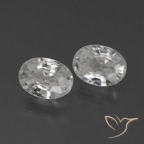 Gemas de Circón Blanco natural de 2.33 ct, Ovalada, VVS