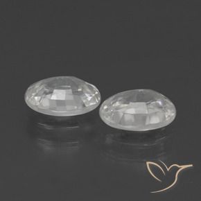 Gemas de Circón Blanco natural de 2.33 ct, Ovalada, VVS