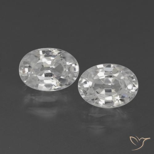 2.62ctw Natural Blanco Circón, Ovalada, VVS-VS