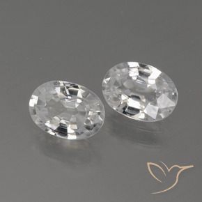 Gemas de Circón Blanco natural de 2.31 ct, Ovalada, VS