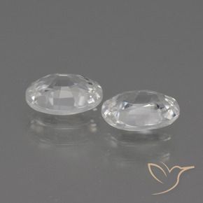 Gemas de Circón Blanco natural de 2.31 ct, Ovalada, VS