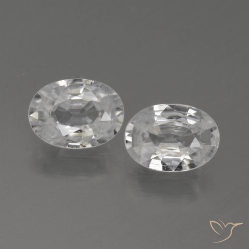 2.23ctw Natural Blanco Circón, Ovalada, VVS