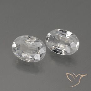 Gemas de Circón Blanco natural de 2.23 ct, Ovalada, VVS