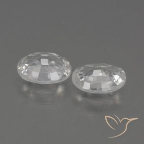 Gemas de Circón Blanco natural de 2.23 ct, Ovalada, VVS