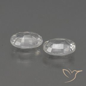 Gemas de Circón Blanco natural de 2.25 ct, Ovalada, VVS-VS