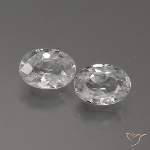 2.10ctw Natural Blanco Circón, Ovalada, VVS-VS