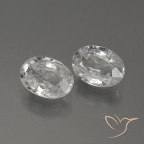 Gemas de Circón Blanco natural de 2.10 ct, Ovalada, VVS-VS