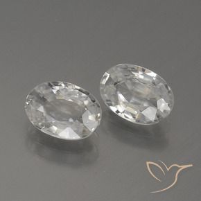 Gemas de Circón Blanco natural de 2.29 ct, Ovalada, VVS