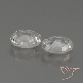 Gemas de Circón Blanco natural de 2.29 ct, Ovalada, VVS