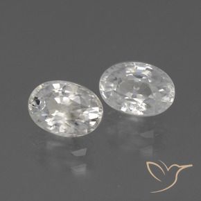 Gemas de Circón Blanco natural de 2.56 ct, Ovalada, VS