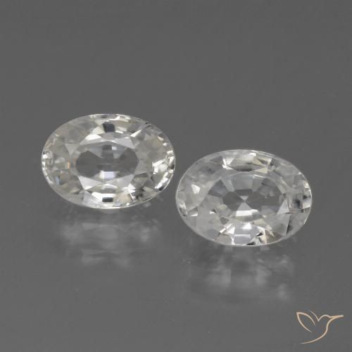 2.49ctw Natural Blanco Circón, Ovalada, VVS