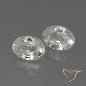 Gemas de Circón Blanco natural de 2.49 ct, Ovalada, VVS