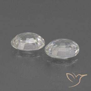 Gemas de Circón Blanco natural de 2.49 ct, Ovalada, VVS