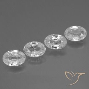 Gemas de Circón Blanco natural de 3.86 ct, Ovalada, VS