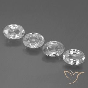 Gemas de Circón Blanco natural de 3.47 ct, Ovalada, VS