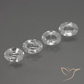 Gemas de Circón Blanco natural de 4.56 ct, Ovalada, VS