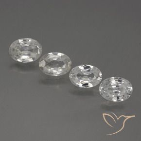 Gemas de Circón Blanco natural de 4.34 ct, Ovalada, VS