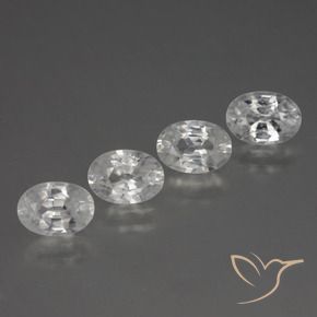 Gemas de Circón Blanco natural de 4.70 ct, Ovalada, VS