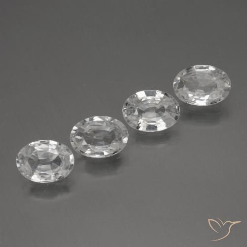 4.22ctw Natural Blanco Circón, Ovalada, VVS-VS