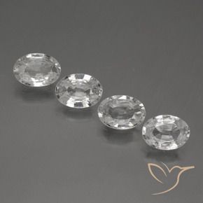 Gemas de Circón Blanco natural de 4.22 ct, Ovalada, VVS-VS