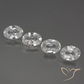 Gemas de Circón Blanco natural de 4.16 ct, Ovalada, VS