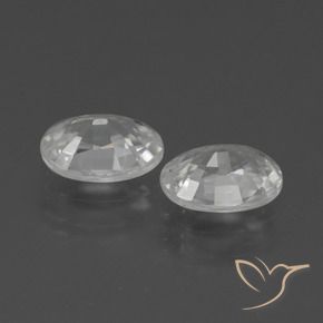 Gemas de Circón Blanco natural de 2.32 ct, Ovalada, VVS