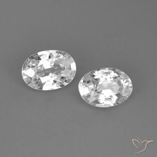Gemas de Circón Blanco natural de 2.25 ct, Ovalada, VS