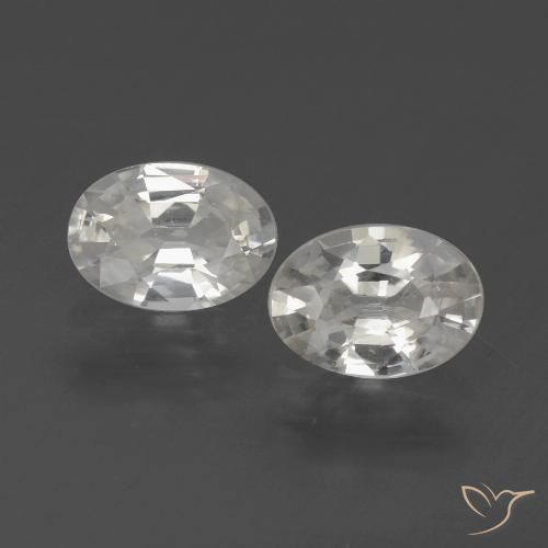 2.25ctw Natural Blanco Circón, Ovalada, VVS-VS