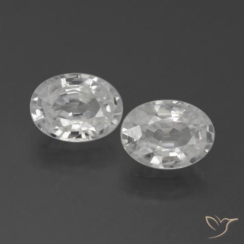 2.41ctw Natural Blanco Circón, Ovalada, VVS