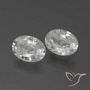 Gemas de Circón Blanco natural de 2.41 ct, Ovalada, VVS