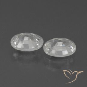 Gemas de Circón Blanco natural de 2.41 ct, Ovalada, VVS