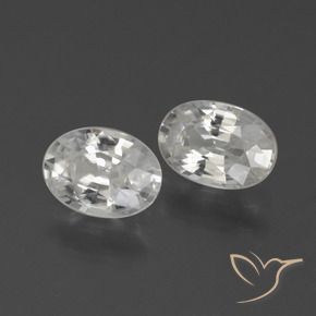 Gemas de Circón Blanco natural de 2.27 ct, Ovalada, VS