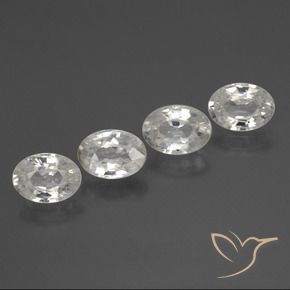 Gemas de Circón Blanco natural de 4.46 ct, Ovalada, VS