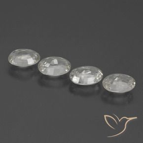 Gemas de Circón Blanco natural de 4.46 ct, Ovalada, VS