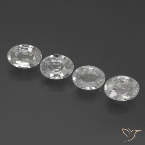 3.92ctw Natural Blanco Circón, Ovalada, VS