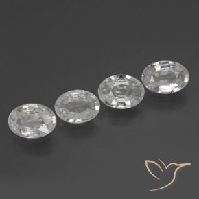 Gemas de Circón Blanco natural de 3.92 ct, Ovalada, VS