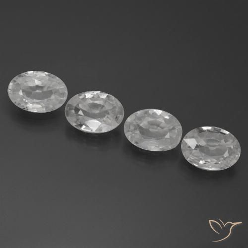 3.89ctw Natural Blanco Circón, Ovalada, VVS-VS