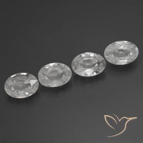 Gemas de Circón Blanco natural de 3.89 ct, Ovalada, VVS-VS