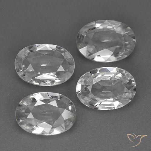 Gemas de Circón Blanco natural de 3.86 ct, Ovalada, VVS-VS