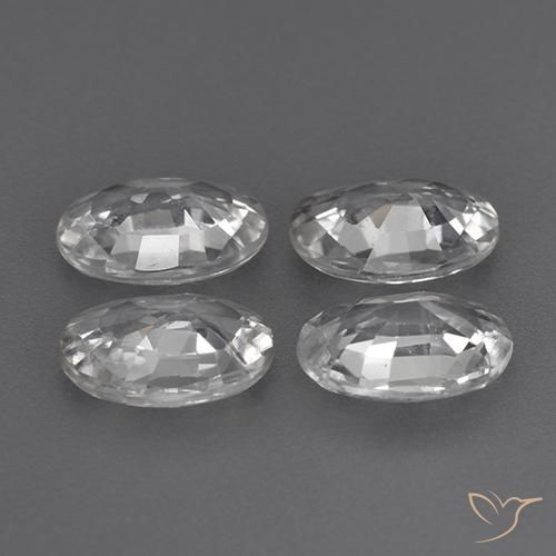 Gemas de Circón Blanco natural de 3.86 ct, Ovalada, VVS-VS