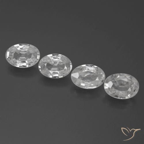 3.88ctw Natural Blanco Circón, Ovalada, VS