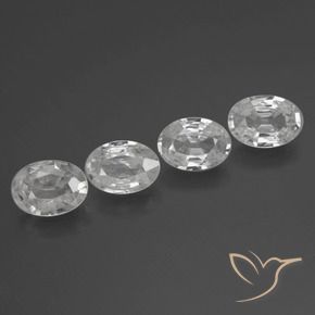 Gemas de Circón Blanco natural de 3.88 ct, Ovalada, VS