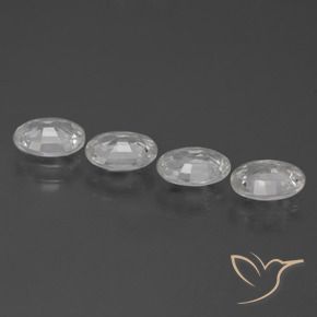 Gemas de Circón Blanco natural de 3.88 ct, Ovalada, VS