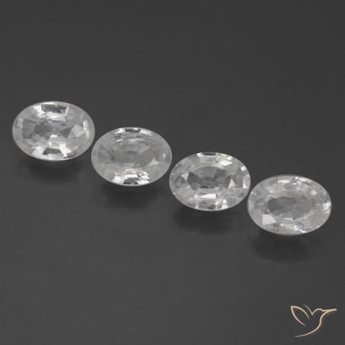3.94ctw Natural Blanco Circón, Ovalada, VS