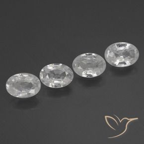 Gemas de Circón Blanco natural de 3.94 ct, Ovalada, VS