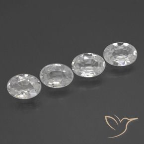 Gemas de Circón Blanco natural de 4.13 ct, Ovalada, VVS-VS