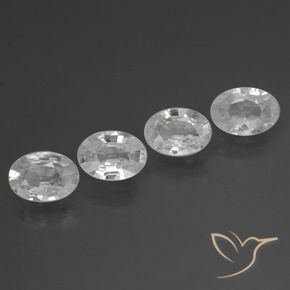 Gemas de Circón Blanco natural de 3.82 ct, Ovalada, VS