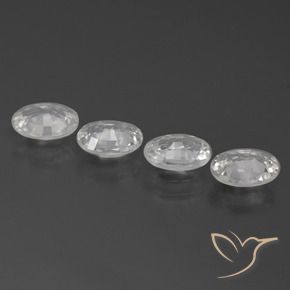 Gemas de Circón Blanco natural de 3.82 ct, Ovalada, VS