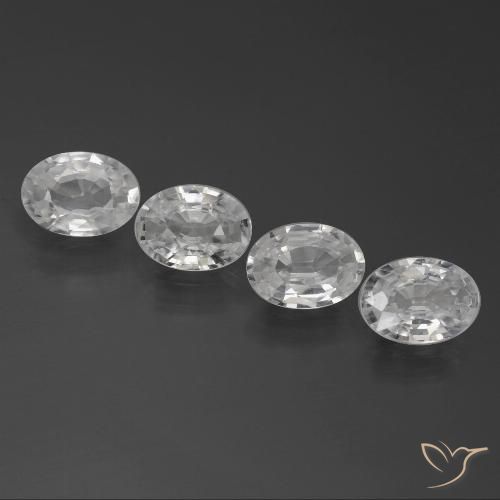 4.19ctw Natural Blanco Circón, Ovalada, VVS-VS