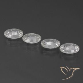 Gemas de Circón Blanco natural de 4.09 ct, Ovalada, VVS